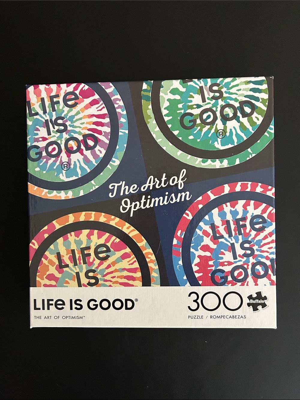 Life Is Good Tie-Dye Circle Puzzle — Multicolor